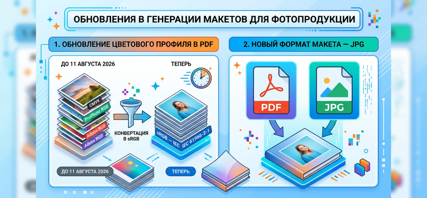 Изменения в генерации макетов: переход на sRGB и введение формата JPG